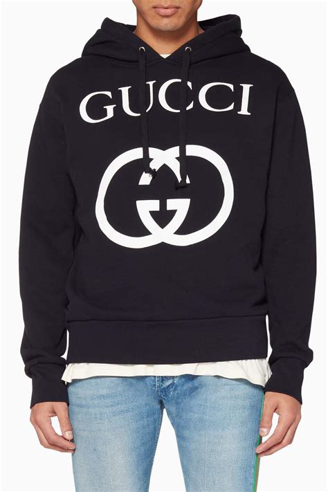 black gucci hoodie mens|gucci distressed hoodie.